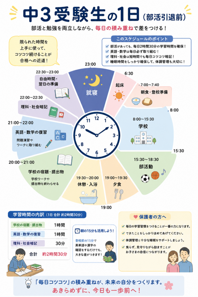 部活引退前のスケジュール｜安古市高校合格