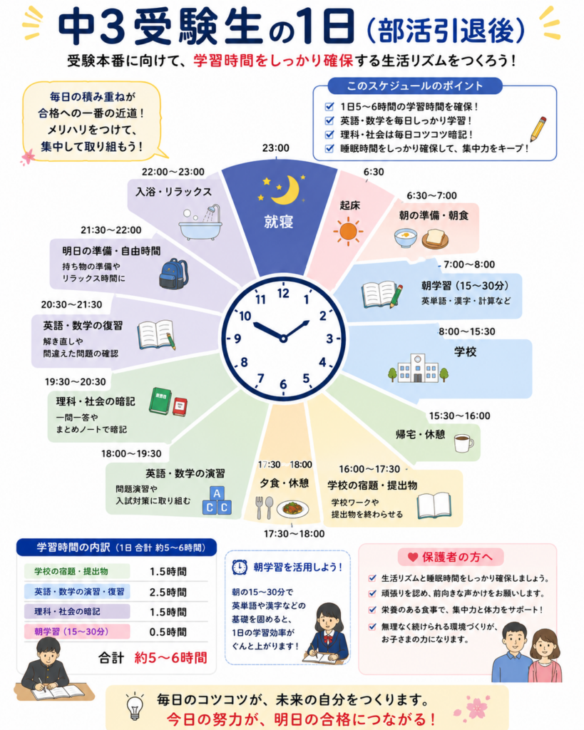 部活引退後のスケジュール｜安古市高校合格へ